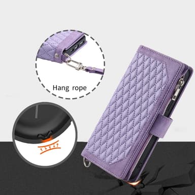 SKALO Motorola Moto G04 Big Wallet Quiltat Plånbok - Lila