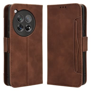 SKALO OnePlus 12R 5G 6-FACK Plånboksfodral - Brun