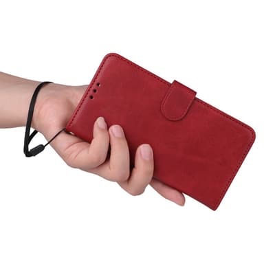 SKALO Xiaomi Redmi Note 13 Pro+ PU-Läder Plånboksfodral - Röd