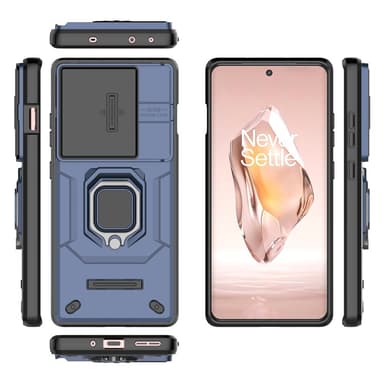 SKALO OnePlus 12R 5G Armor Hybrid Metallring Kameraslider - Blå
