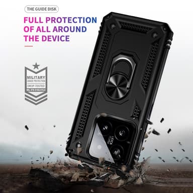 SKALO Xiaomi 14 5G Armor Hybrid Metallring skal - Svart