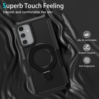 SKALO Samsung A15 5G Armor Hybrid Metallring skal - Svart