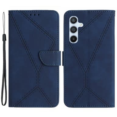 SKALO Samsung A15 4G Embossed Plånboksfodral i PU-Läder - Blå