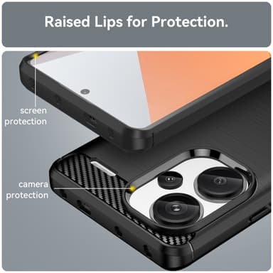 SKALO Xiaomi Redmi Note 13 Pro+ Armor Carbon Stöttåligt TPU-skal - Svart