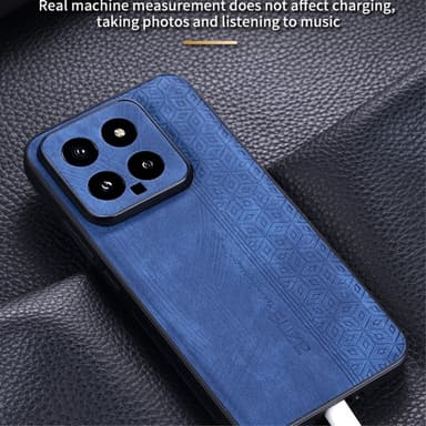 SKALO Xiaomi 14 5G AZNS PU-Läder Skal - Svart