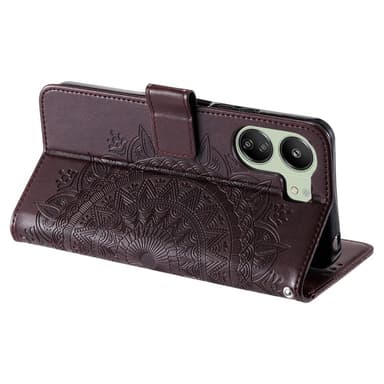 SKALO Xiaomi Redmi 13C 4G Mandala Plånboksfodral - Brun