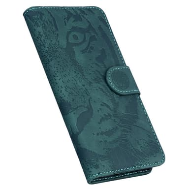 SKALO Motorola Moto G04 Embossed Tiger Plånbok - Grön