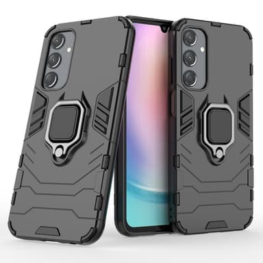 SKALO Samsung A25 5G Armor Hybrid Metallring skal - Svart