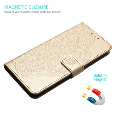 SKALO Xiaomi Redmi Note 13 Pro+ Mandala Plånboksfodral - Guld