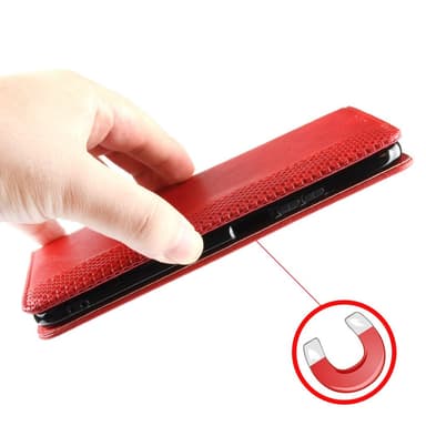 SKALO OnePlus 12R 5G Embossed Premium Plånboksfodral - Röd