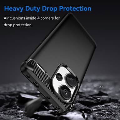 SKALO Xiaomi Redmi Note 13 Pro+ Armor Carbon Stöttåligt TPU-skal - Svart