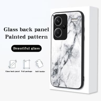 SKALO Xiaomi Redmi Note 13 Pro+ Marmor Härdat Glas TPU-skal - Motiv 3