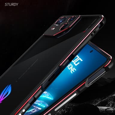 SKALO Asus ROG Phone 8 Pro 5G Premium Metallskal/ram med kamera skydd - Svart