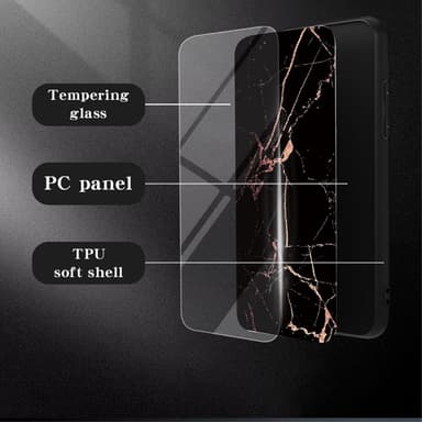 SKALO Samsung A15 4G Marmor Härdat Glas TPU-skal - Motiv 4