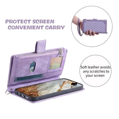 SKALO Motorola Moto G04 Big Wallet Quiltat Plånbok - Lila