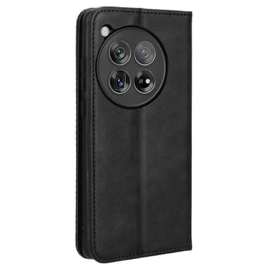 SKALO OnePlus 12R 5G Embossed Premium Plånboksfodral - Svart