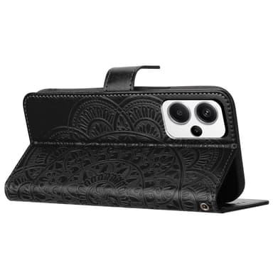 SKALO Xiaomi Redmi Note 13 Pro+ Mandala Plånboksfodral - Svart