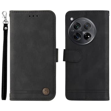 SKALO OnePlus 12R 5G Plånboksfodral i PU-Läder - Svart