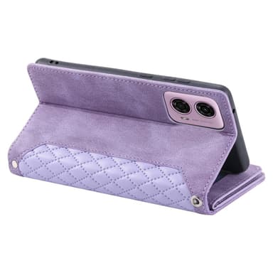 SKALO Motorola Moto G04 Big Wallet Quiltat Plånbok - Lila