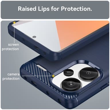 SKALO Xiaomi Redmi Note 13 Pro+ Armor Carbon Stöttåligt TPU-skal - Blå
