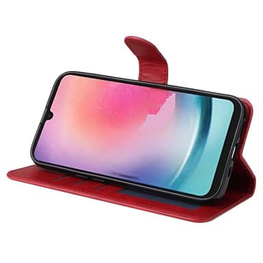 SKALO Samsung A25 5G PU-Läder Plånboksfodral - Röd