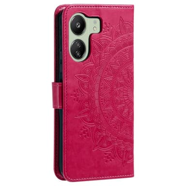 SKALO Xiaomi Redmi 13C 4G Mandala Plånboksfodral - Cerise