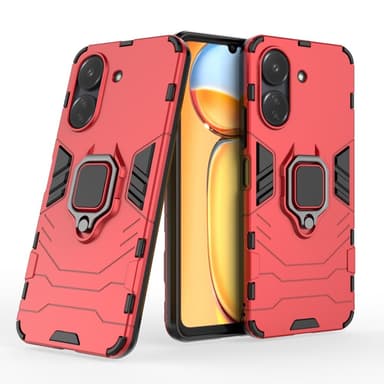 SKALO Xiaomi Redmi 13C 4G Armor Hybrid Metallring skal - Röd
