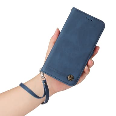 SKALO OnePlus 12R 5G Plånboksfodral i PU-Läder - Blå
