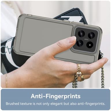 SKALO Xiaomi 14 5G Transparent TPU Metalknappar Skal - Grå