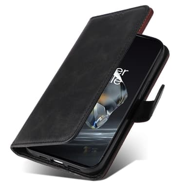SKALO OnePlus 12 5G PU-Läder Plånboksfodral - Svart