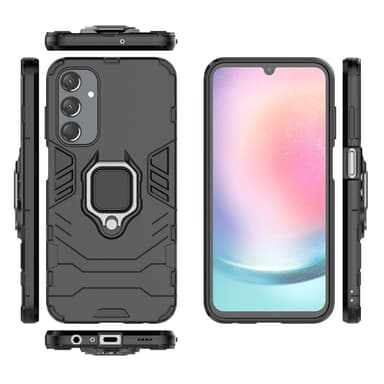 SKALO Samsung A25 5G Armor Hybrid Metallring skal - Svart