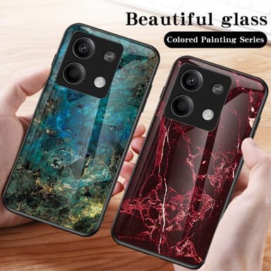 SKALO Xiaomi Redmi Note 13 5G Marmor Härdat Glas TPU-skal - Motiv 4