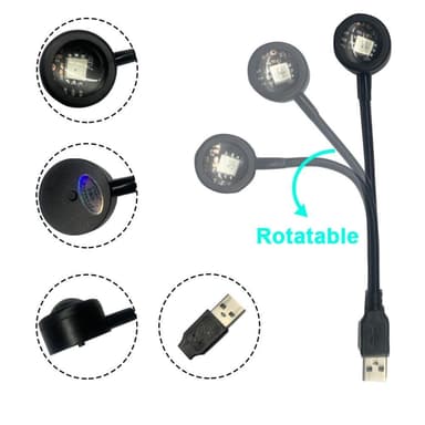 USB Lampa bil sovrum tak Projektor Solnedgång - Röd solnedgång