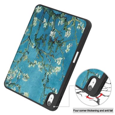 Apple iPad 10.9 2022 Slim fit tri-fold fodral Pennhållare - Blossom