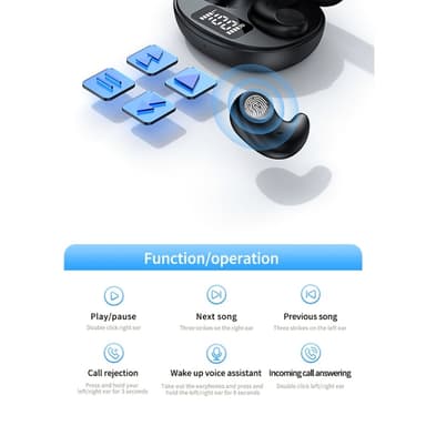 In ear att sova med Sömn Hörlurar Bluetooth Headphones - Svart