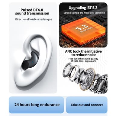 Sömn Hörlurar In ear att sova med Bluetooth Headphones - Svart