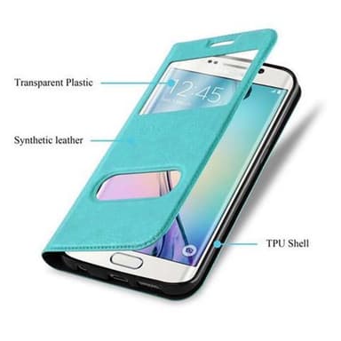 Samsung Galaxy S6 EDGE Plånboksfodral Skal (Turkos)