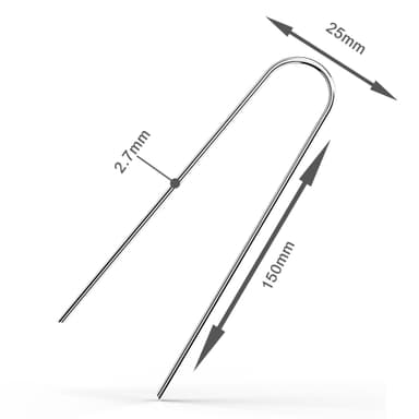 Jordankare 50x Jordspik 150 x 25 x 2,9 mm (silver)