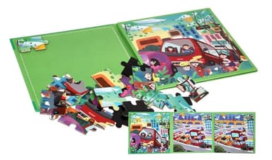 2-i-1 Magnetiskt pussel ""Stadstrafik"", 20 bitar