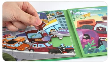 2-i-1 Magnetiskt pussel ""Stadstrafik"", 20 bitar