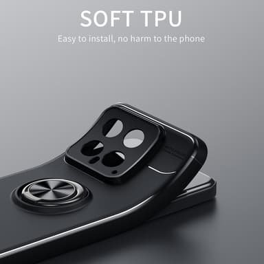 För Xiaomi 14 TPU Fodral skal med Finger Ring - Svart