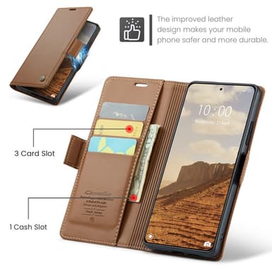CASEME Plånboksfodral Xiaomi 14 - Brun