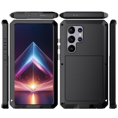 Samsung Galaxy S24 Ultra Fodral Pansar skydd Fodral Skal + härdat glas