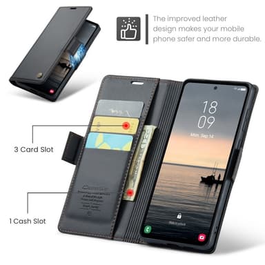 CASEME Plånboksfodral Samsung Galaxy S23 FE - Svart