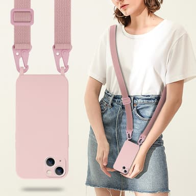 iPhone 14 Skal Fodral Kedja (Rosa)