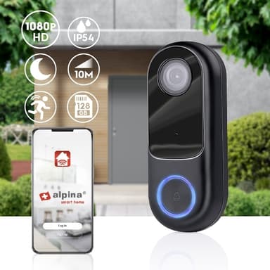 Alpina WiFi Dörrklocka med 1080p Kamera 12-24V