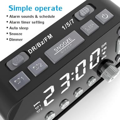 Bedside LED-skärm Digital väckarklocka FM / DAB-radio
