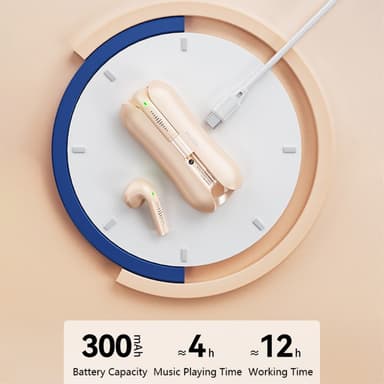 WEKOME Hörlurar Earbuds Bluetooth 5.3 Stereo Earphones - Beige