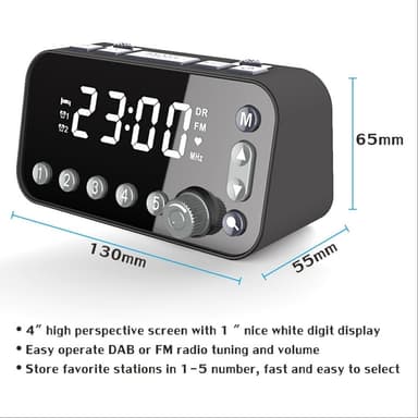 Bedside LED-skärm Digital väckarklocka FM / DAB-radio