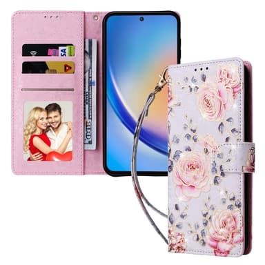 Till Samsung Galaxy A35 Plånboksfodral Blommor